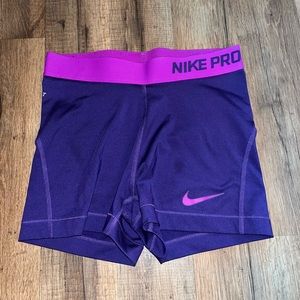 NWOT Nike Pro compression Shorts in purple size small